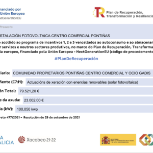 Fondos Next Generation · Instalación fotovoltaica