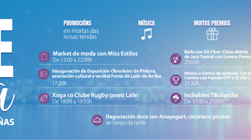 O CENTRO COMERCIAL PONTIÑAS CELEBRA A SÚA NOITE BRANCA CON PROMOCIÓNS ESPECIAIS, ACTIVIDADES E O SORTEO DE ENTRADAS PARA O SON DO CAMIÑO